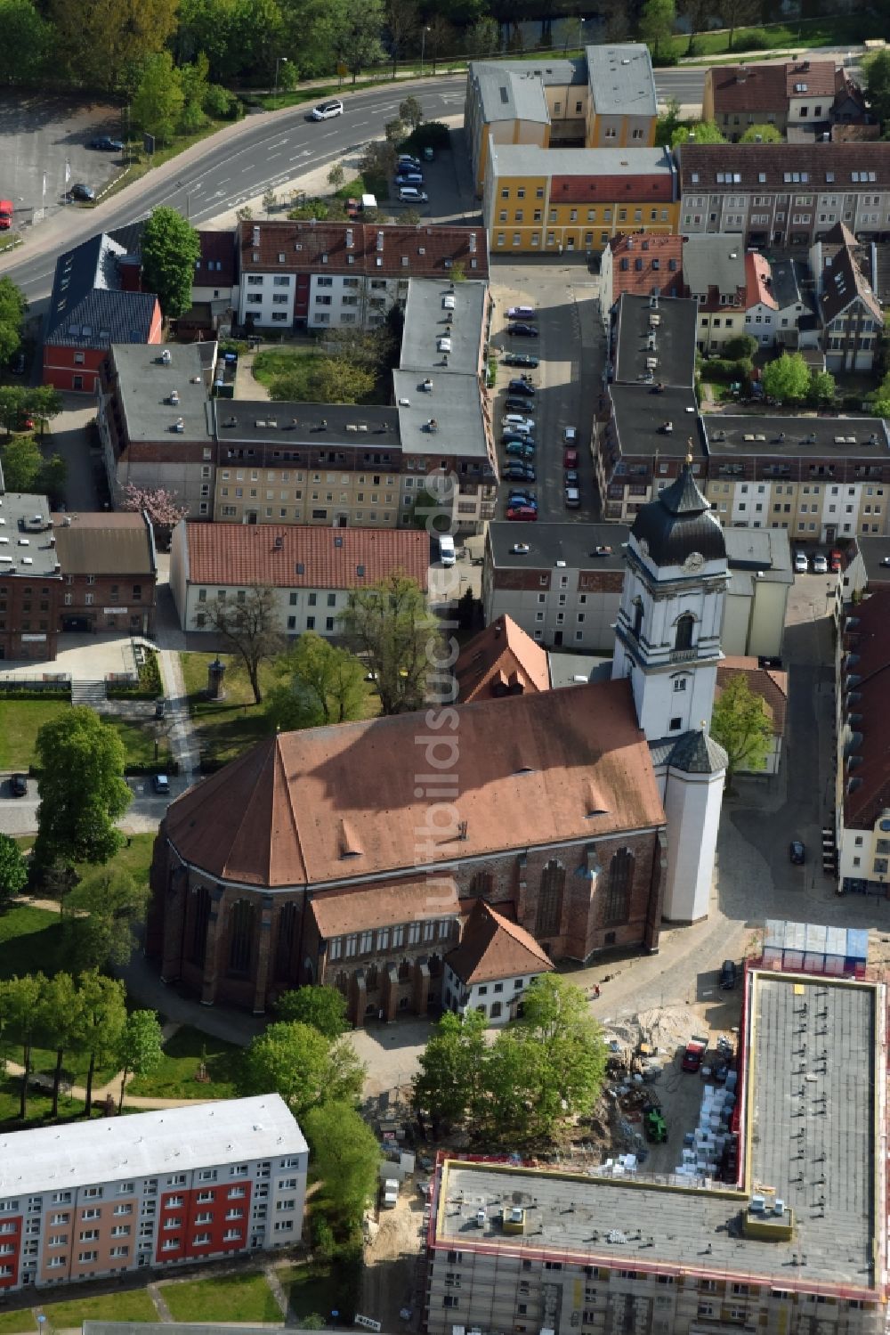 Luftbild Fürstenwalde/Spree - Kirchengebäude Dom St. Marien in Fürstenwalde/Spree im Bundesland Brandenburg