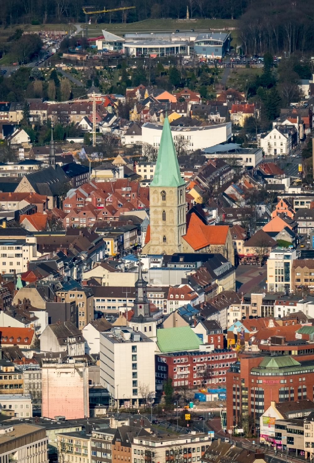 Hamm aus der Vogelperspektive: Kirchengebäude der evangelische Pauluskirche in Hamm im Bundesland Nordrhein-Westfalen