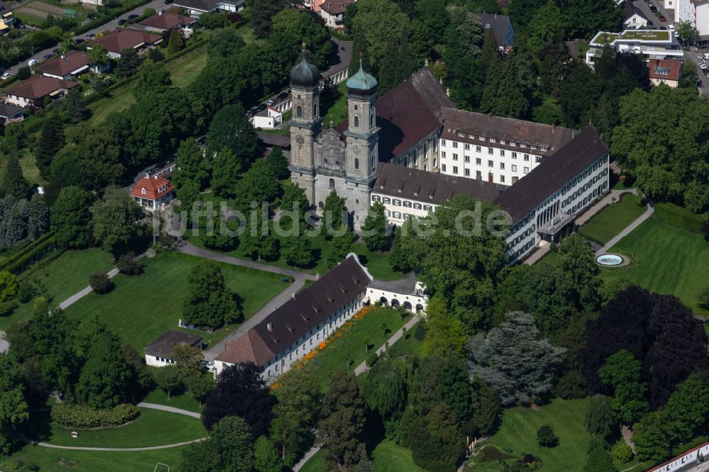 Friedrichshafen von oben - Kirchengebäude der Evangelische Schlosskirche in Friedrichshafen im Bundesland Baden-Württemberg, Deutschland