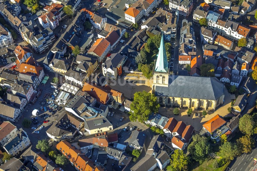 Luftbild Unna - Kirchengebäude der Evangelische Stadtkirche in Unna im Bundesland Nordrhein-Westfalen, Deutschland