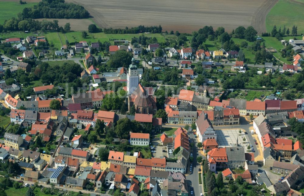 Luftbild Bad Schmiedeberg - Kirchengebäude der Evangelischen Kirche in Bad Schmiedeberg im Bundesland Sachsen-Anhalt