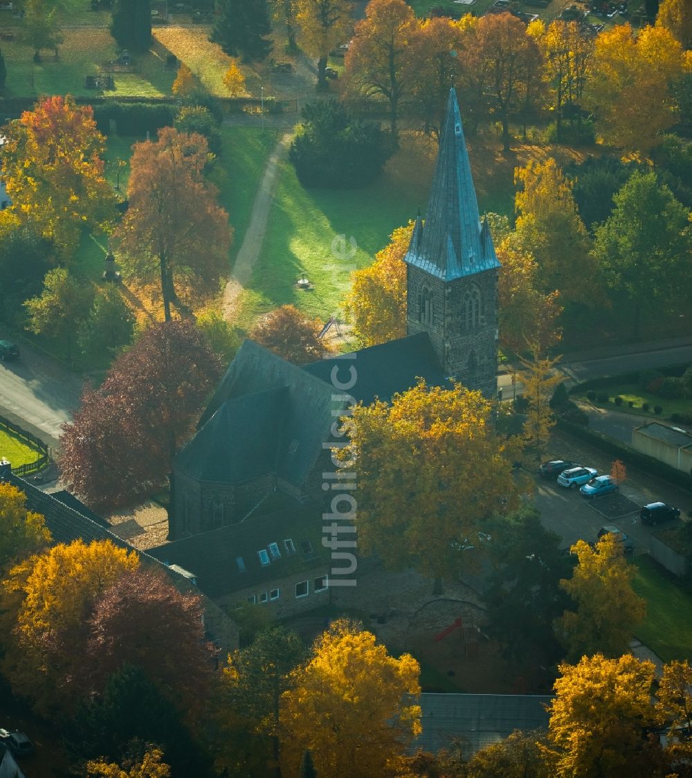 Luftbild Witten - Kirchengebäude der Evangelischen Kirche Heven in Witten im Bundesland Nordrhein-Westfalen