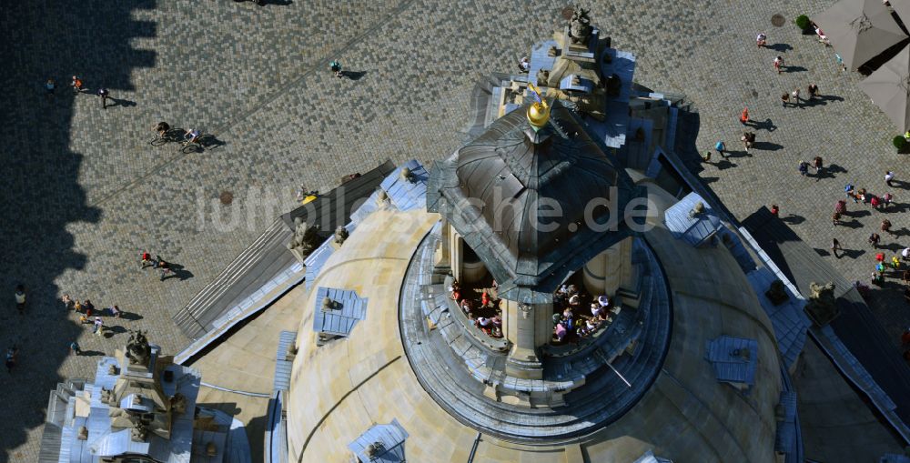 Luftbild Dresden - Kirchengebäude Frauenkirche Dresden in Dresden im Bundesland Sachsen, Deutschland