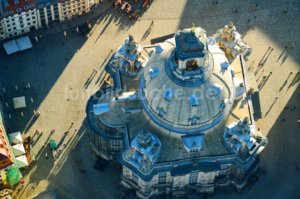 Luftbild Dresden - Kirchengebäude Frauenkirche Dresden in Dresden im Bundesland Sachsen, Deutschland