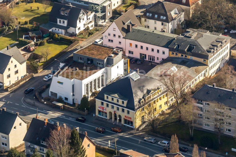 Luftbild Witten - Kirchengebäude der Freie evangelische Gemeinde Witten an der am Goltenkamp in Witten im Bundesland Nordrhein-Westfalen, Deutschland