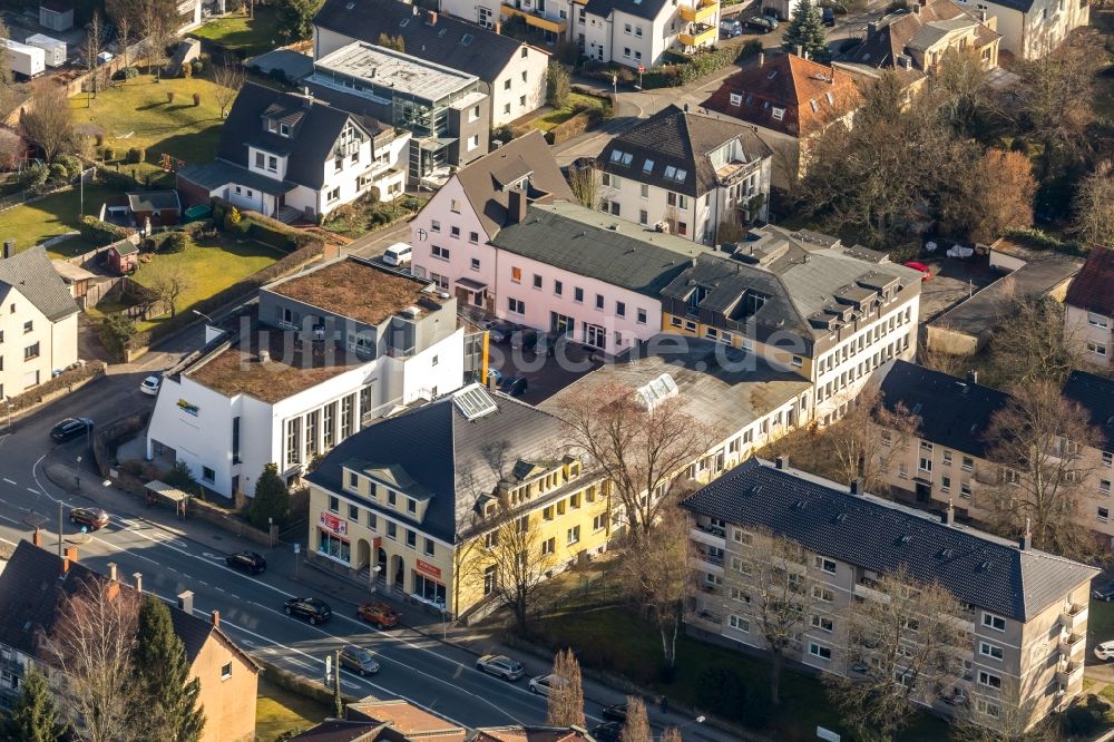 Luftaufnahme Witten - Kirchengebäude der Freie evangelische Gemeinde Witten an der am Goltenkamp in Witten im Bundesland Nordrhein-Westfalen, Deutschland