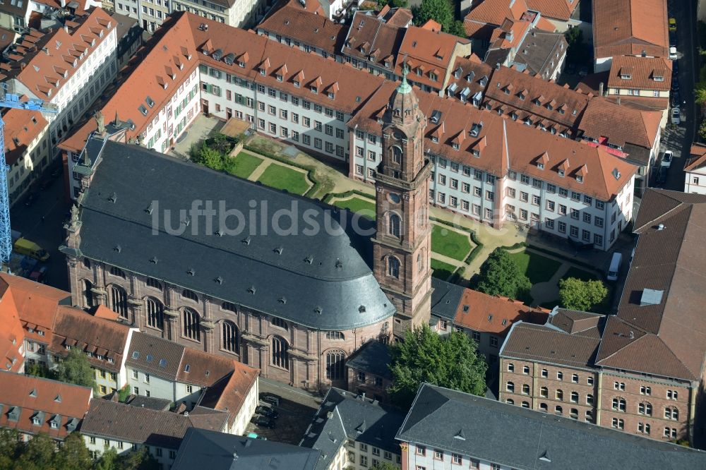 Luftbild Heidelberg - Kirchengebäude der Jesuitenkirche der Seelsorgeeinheit Heidelberg Neckartal in Heidelberg im Bundesland Baden-Württemberg