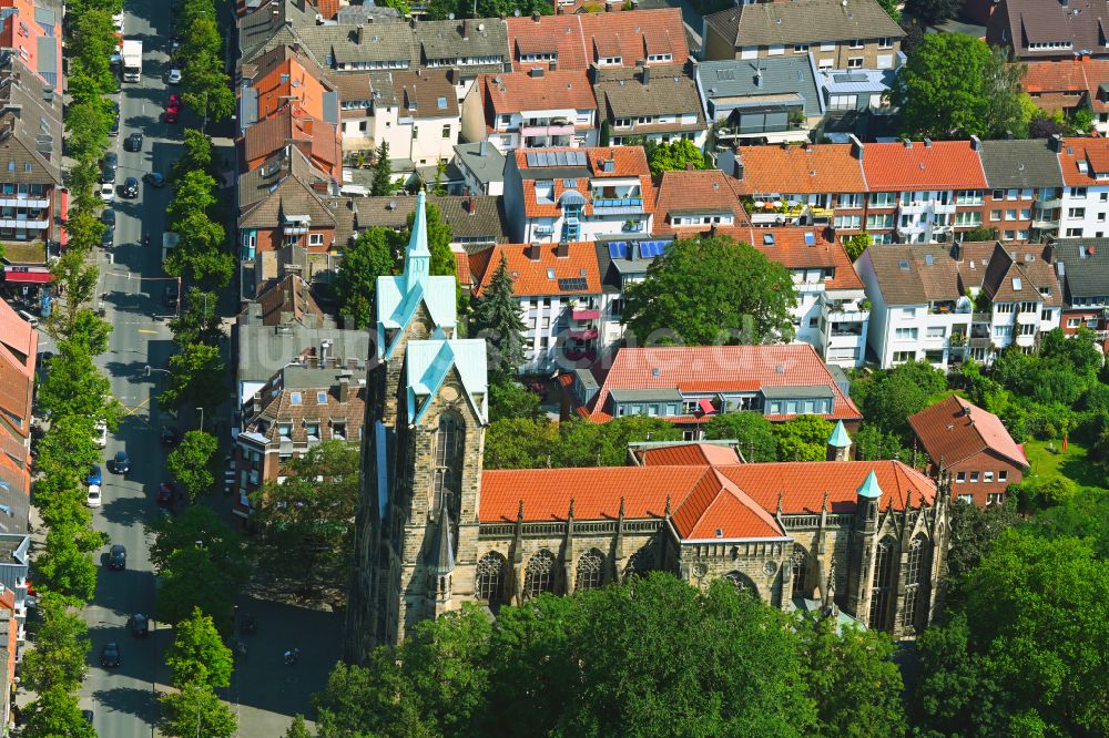 Münster von oben - Kirchengebäude St. Joseph am Sankt-Josefs-Kirchplatz in Münster im Bundesland Nordrhein-Westfalen, Deutschland