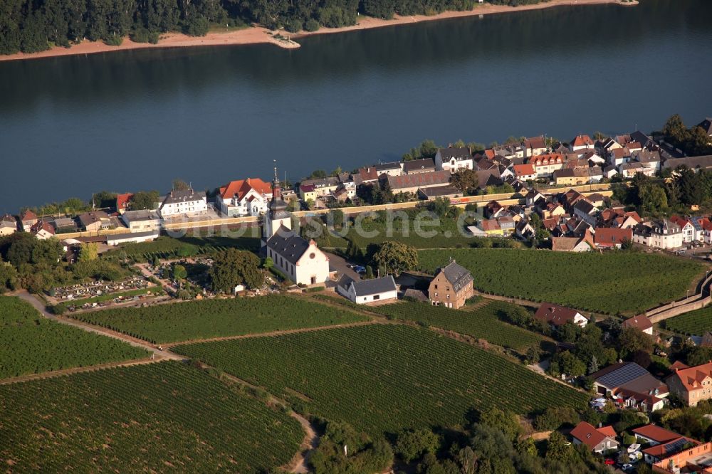 Luftbild Nierstein - Kirchengebäude der Kapelle in Nierstein im Bundesland Rheinland-Pfalz