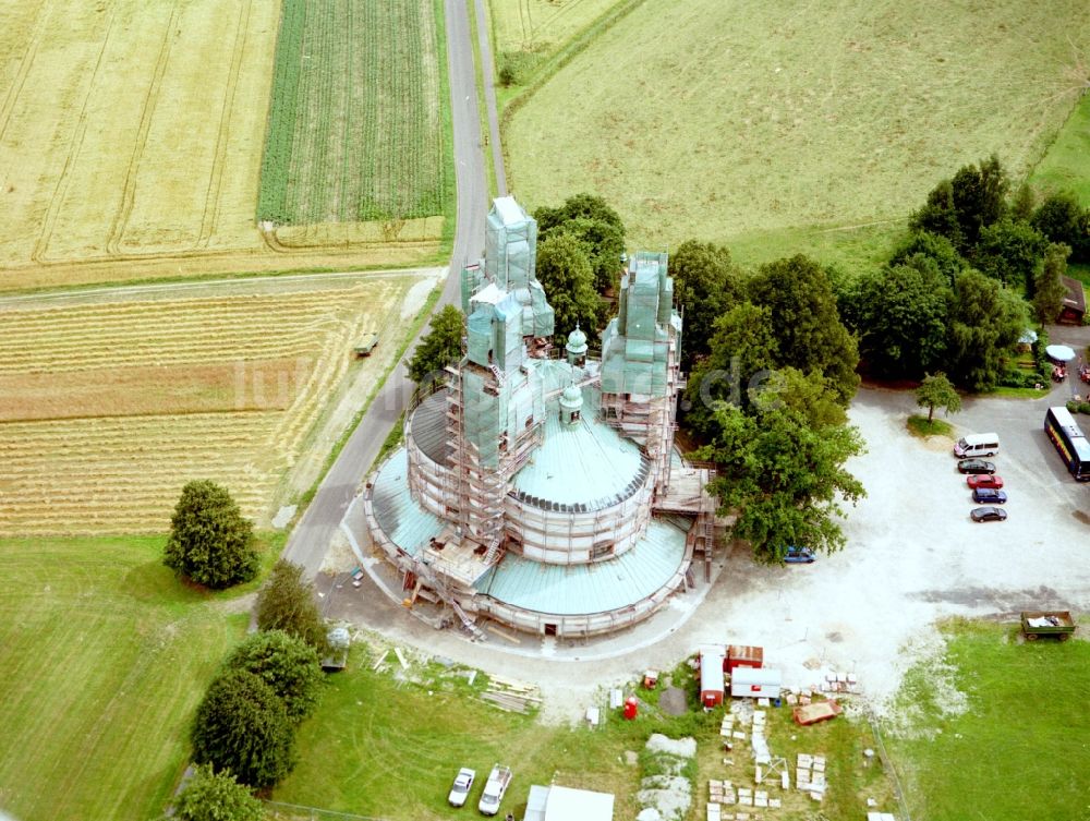 Luftbild Kappl - Kirchengebäude der Kappl Wallfahrtskirche der Heiligsten Dreifaltigkeit in Kappl im Bundesland Bayern