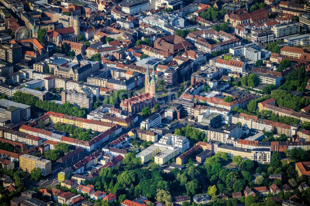 Luftaufnahme Braunschweig - Kirchengebäude St. Katharinen in Braunschweig im Bundesland Niedersachsen, Deutschland