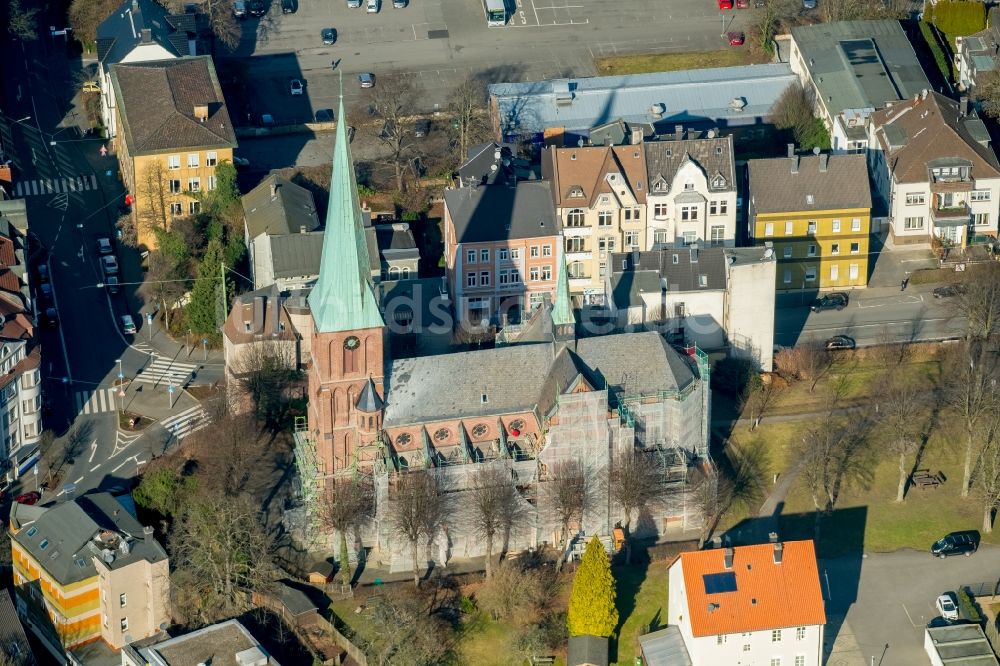 Luftaufnahme Hagen - Kirchengebäude der katholische Kirche St. Bonifatius in Hagen im Bundesland Nordrhein-Westfalen