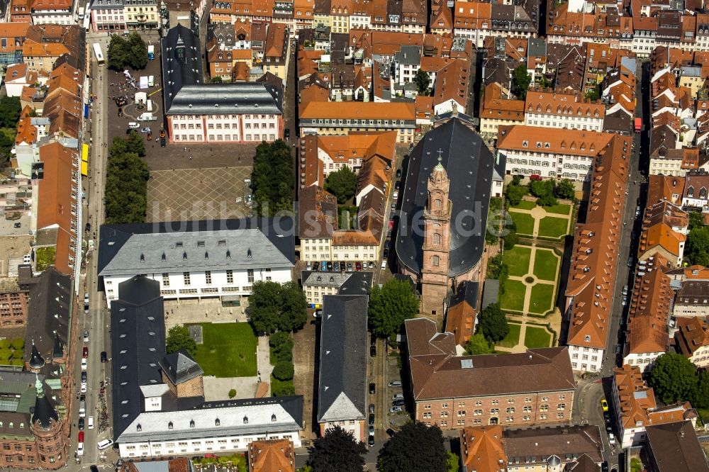 Luftbild Heidelberg - Kirchengebäude der Katholischen Heilig Geist Jesuitenkirche in Heidelberg im Bundesland Baden-Württemberg