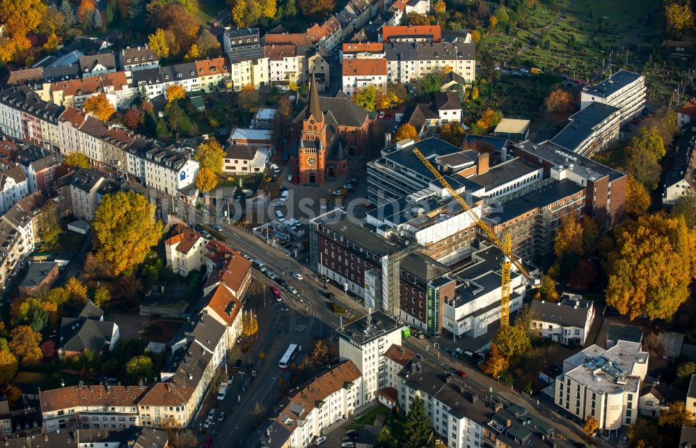 Luftaufnahme Witten - Kirchengebäude der katholischen St. Marienkirche am Marienplatz in Witten im Bundesland Nordrhein-Westfalen