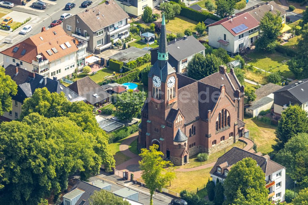 Luftbild Dortmund - Kirchengebäude Ev. Kirche Husen-Kurl in Dortmund im Bundesland Nordrhein-Westfalen, Deutschland