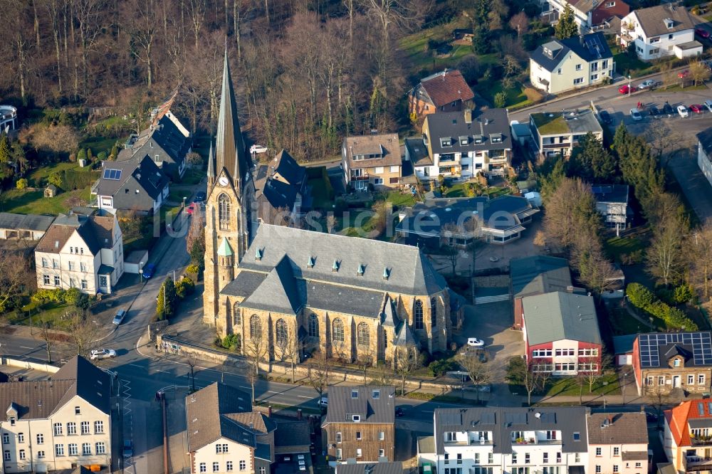 Horst aus der Vogelperspektive: Kirchengebäude der Kirche St.Joseph in Horst im Bundesland Nordrhein-Westfalen