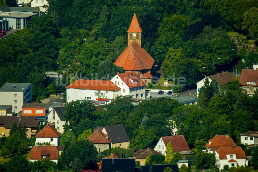 Luftbild Kirchlengern - Kirchengebäude der Kirchengemeinde Auf der Wehme in Kirchlengern im Bundesland Nordrhein-Westfalen