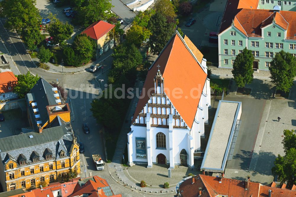 Luftaufnahme Kamenz - Kirchengebäude Klosterkirche St. Annen in Kamenz im Bundesland Sachsen, Deutschland