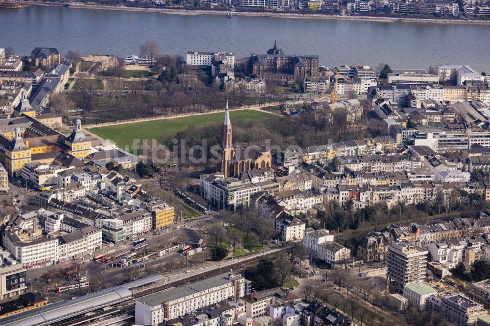 Luftbild Bonn - Kirchengebäude der Kreuzkirche Bonn im Bundesland Nordrhein-Westfalen, Deutschland