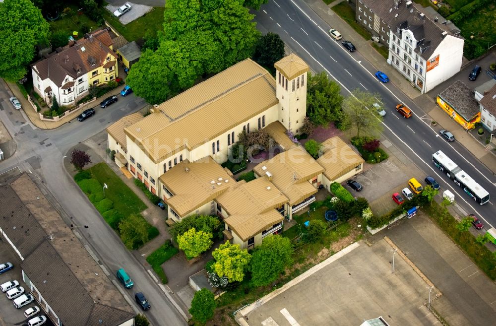 Luftaufnahme Gevelsberg - Kirchengebäude der Liebfrauenkirche in Gevelsberg im Bundesland Nordrhein-Westfalen