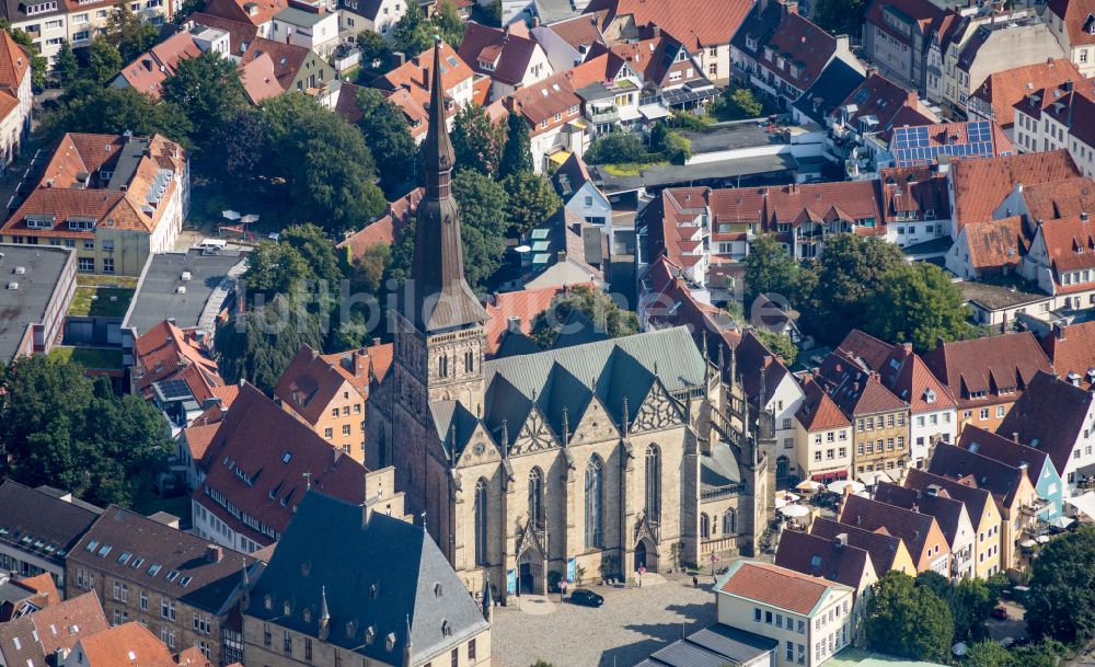 Luftbild Osnabrück - Kirchengebäude der Marienkirche in Osnabrück im Bundesland Niedersachsen, Deutschland