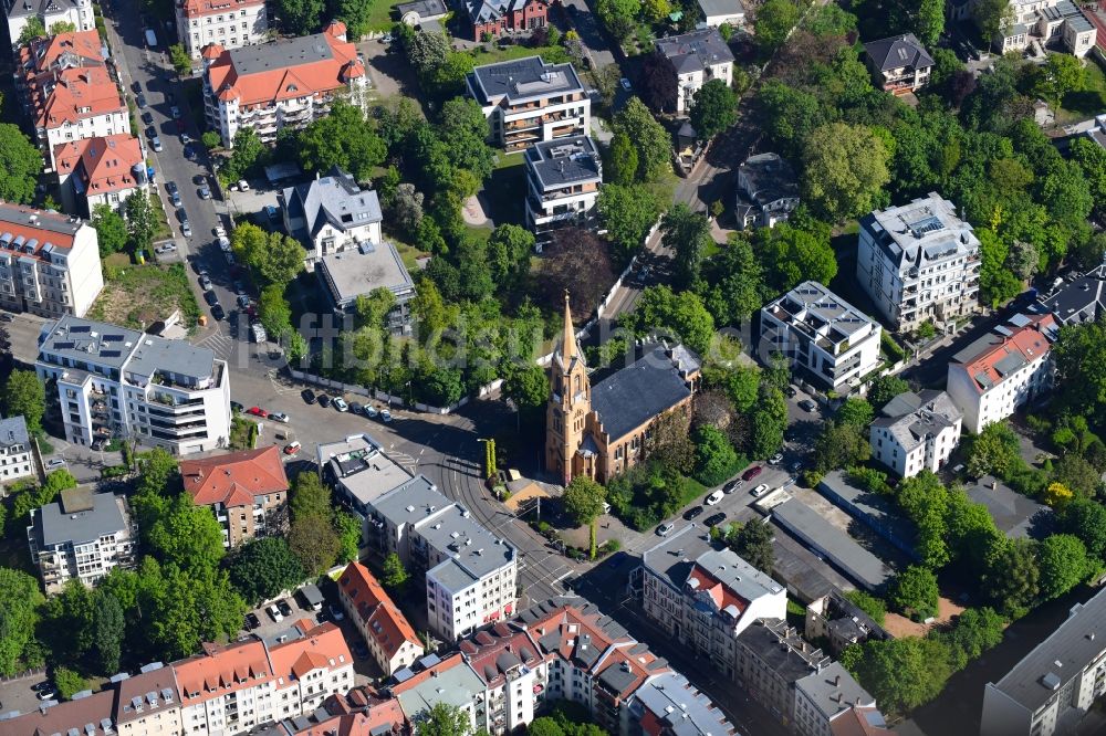 Luftbild Leipzig - Kirchengebäude der PAX Jugendkirche im Ortsteil Gohlis in Leipzig im Bundesland Sachsen, Deutschland