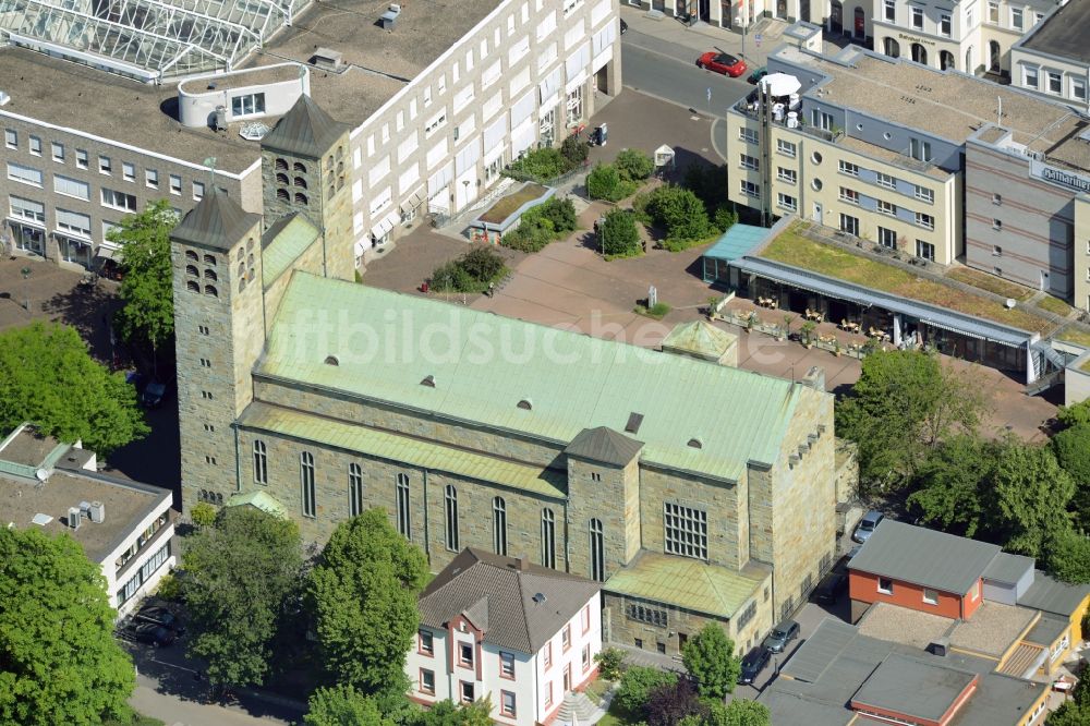 Unna aus der Vogelperspektive: Kirchengebäude der Pfarrkirche St. Katharina am Katharinenplatz in Unna im Bundesland Nordrhein-Westfalen