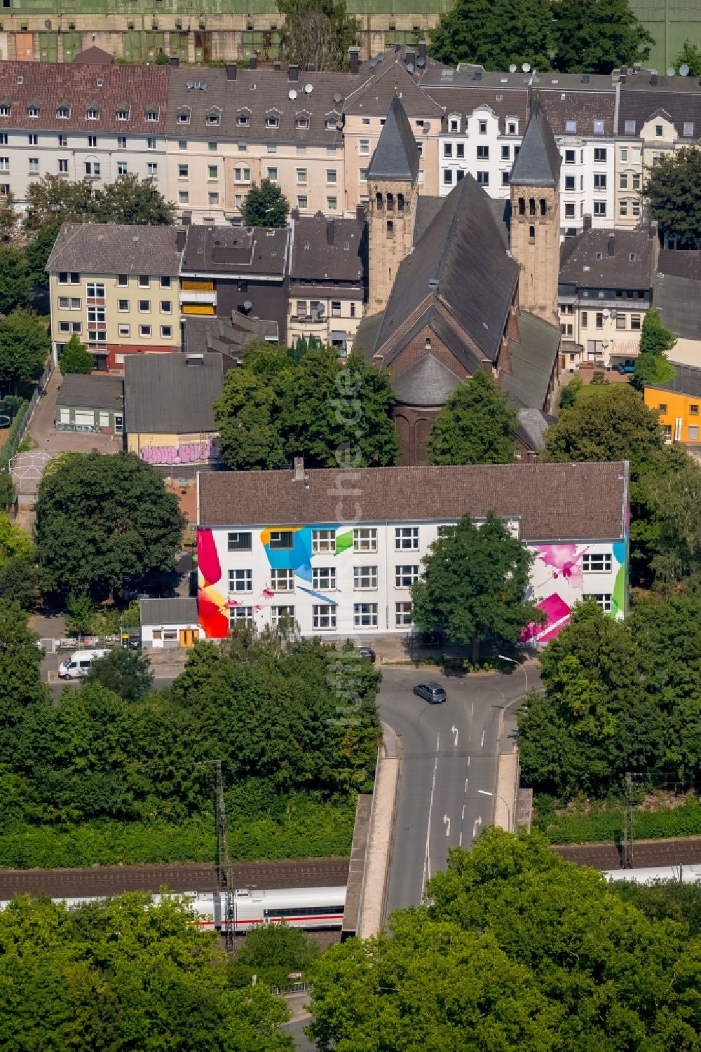 Luftbild Dortmund - Kirchengebäude der Polnische Katholischen Mission und das Haus der Vielfalt in Dortmund im Bundesland Nordrhein-Westfalen, Deutschland