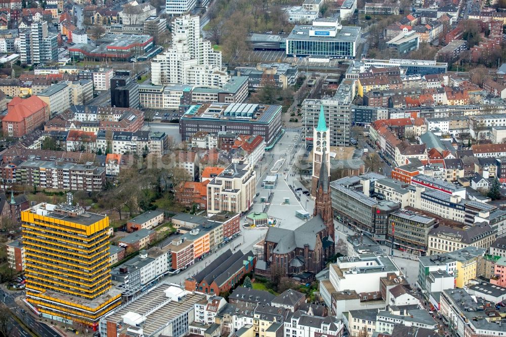 Luftbild Gelsenkirchen - Kirchengebäude der Propsteipfarrei St. Augustinus Ahstraße im Ortsteil Gelsenkirchen-Mitte in Gelsenkirchen im Bundesland Nordrhein-Westfalen