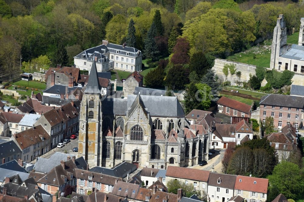 Luftbild Clermont - Kirchengebäude an der Rue de la République im Altstadt- Zentrum in Clermont in Nord-Pas-de-Calais Picardie, Frankreich