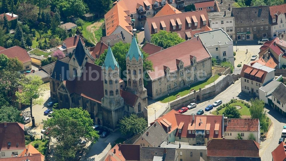 Luftbild Freyburg (Unstrut) - Kirchengebäude Stadtkirche St. Marien im Altstadt- Zentrum in Freyburg (Unstrut) im Bundesland Sachsen-Anhalt, Deutschland