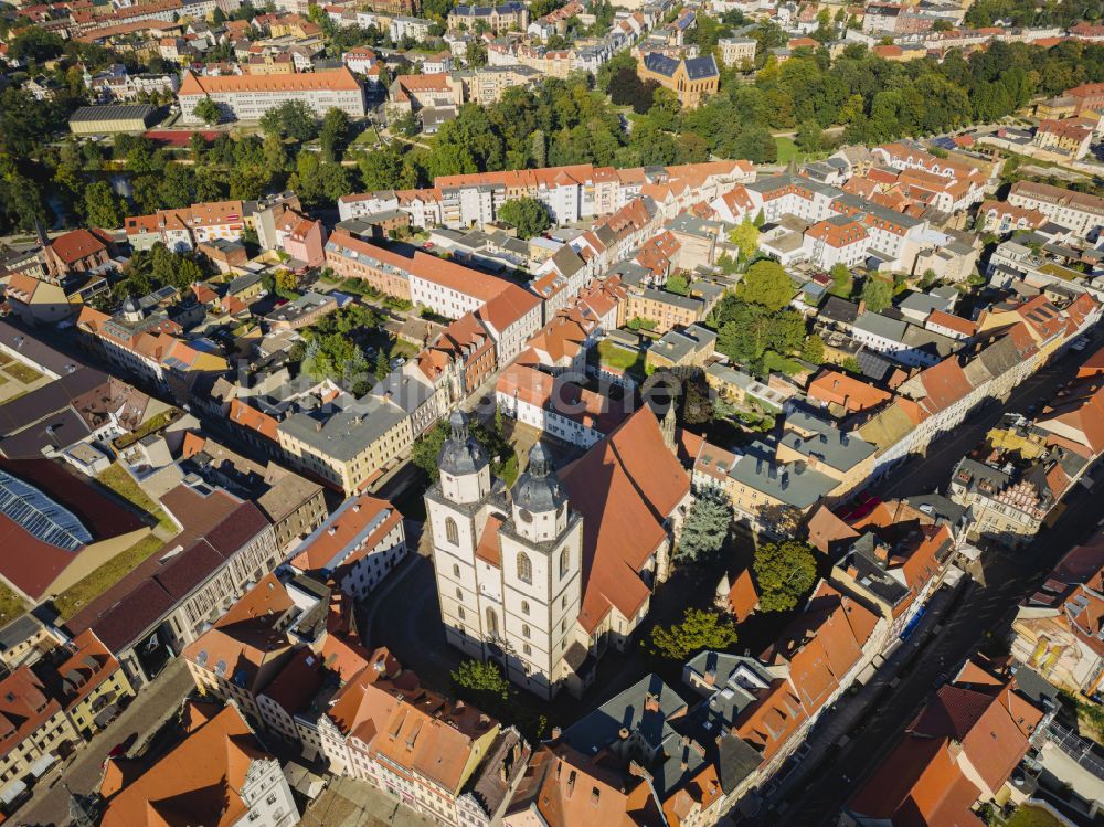 Lutherstadt Wittenberg von oben - Kirchengebäude Stadtkirche St. Marien zu Wittenberg in Lutherstadt Wittenberg im Bundesland Sachsen-Anhalt, Deutschland