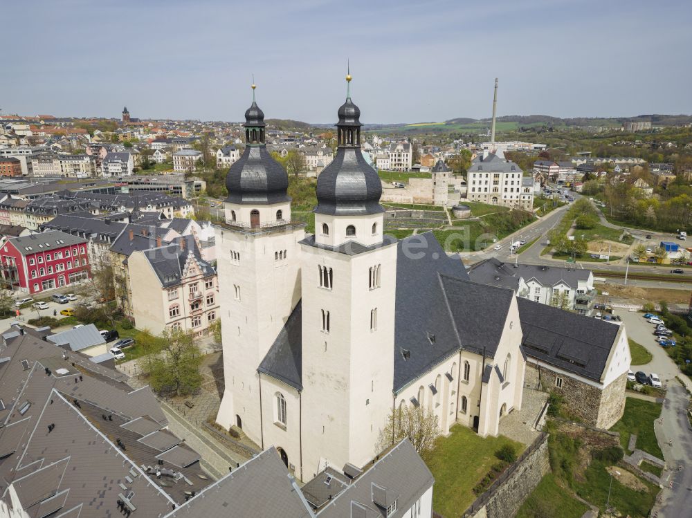 Luftbild Plauen - Kirchengebäude St.Johannis in Plauen im Bundesland Sachsen, Deutschland