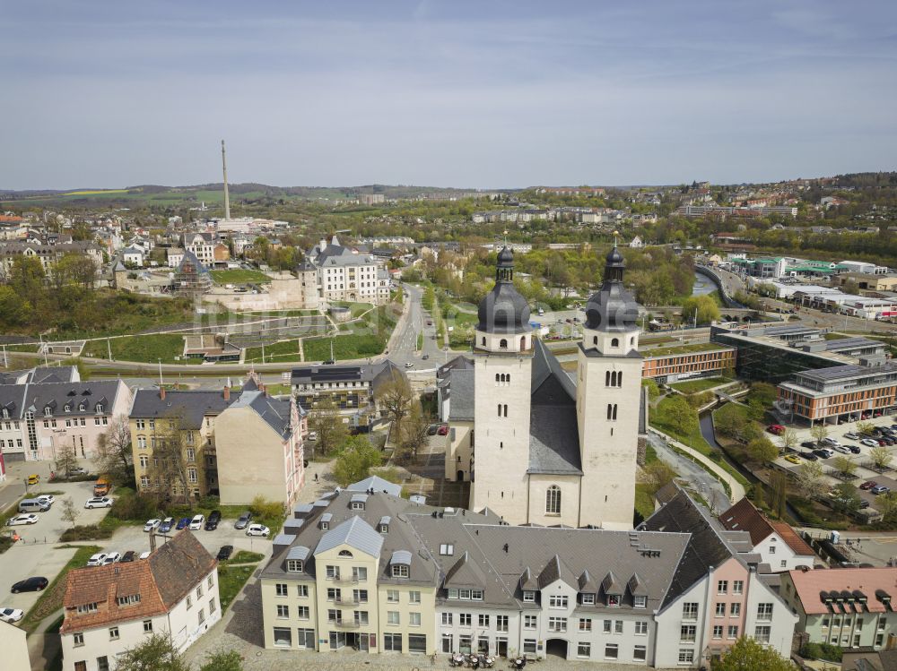 Luftaufnahme Plauen - Kirchengebäude St.Johannis in Plauen im Bundesland Sachsen, Deutschland