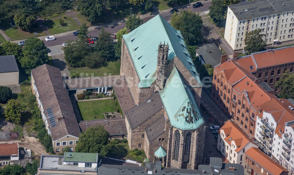 Luftbild Magdeburg - Kirchengebäude der Wallonerkirche Magdeburg an der Neustädter Straße im Ortsteil Altstadt in Magdeburg im Bundesland Sachsen-Anhalt, Deutschland