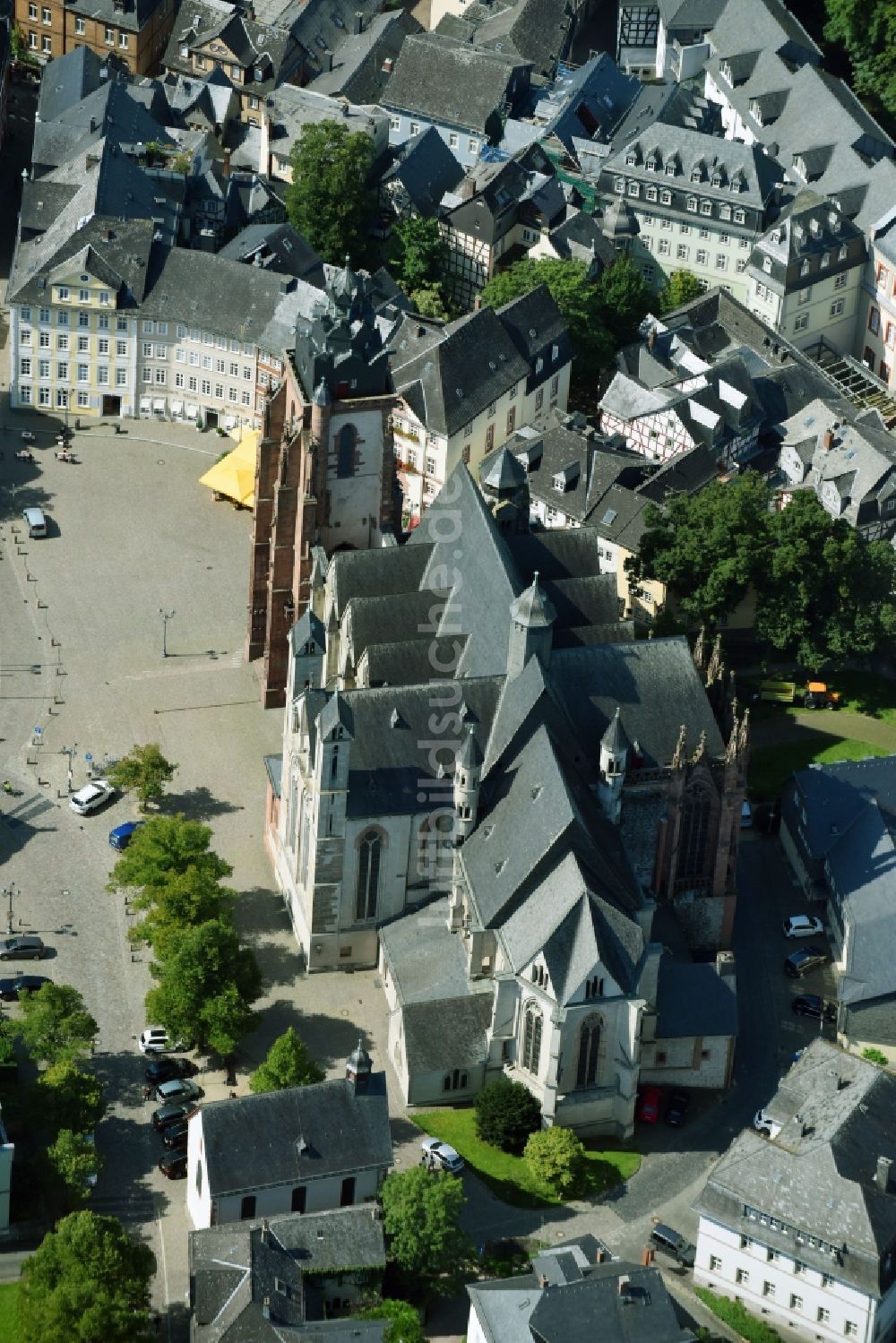 Luftbild Wetzlar - Kirchengebäude Wetzlarer Dom in Wetzlar im Bundesland Hessen, Deutschland