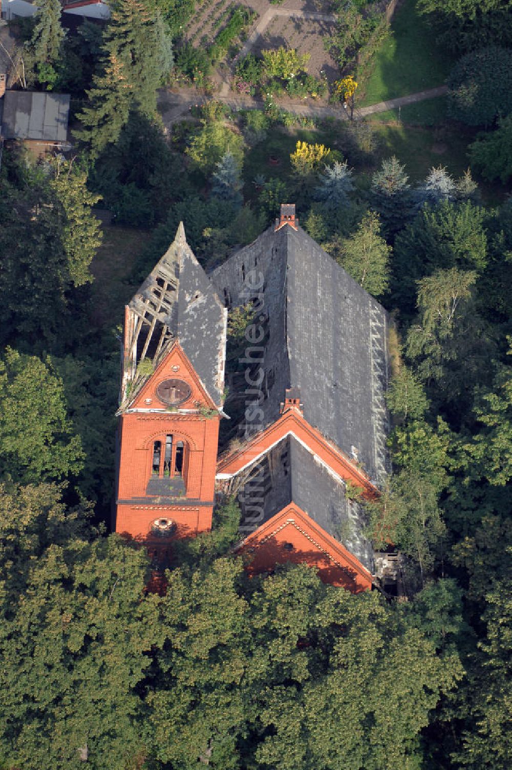 Bernburg aus der Vogelperspektive: Kirchenruine Bernburg