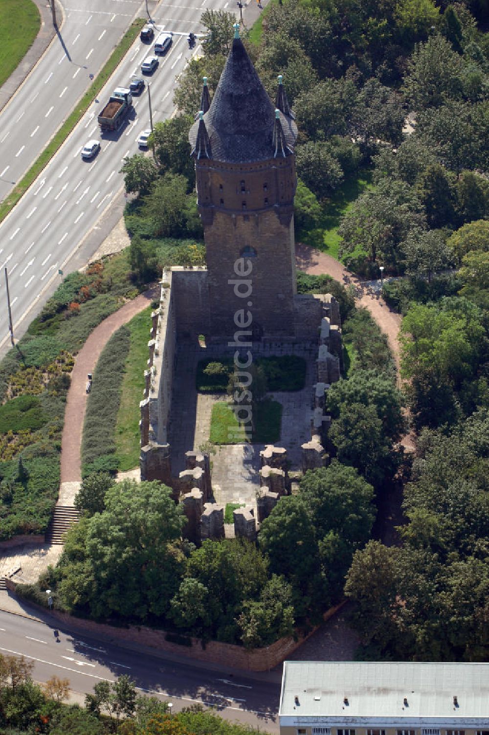 Luftaufnahme Merseburg - Kirchenruine St.Sixti in Merseburg