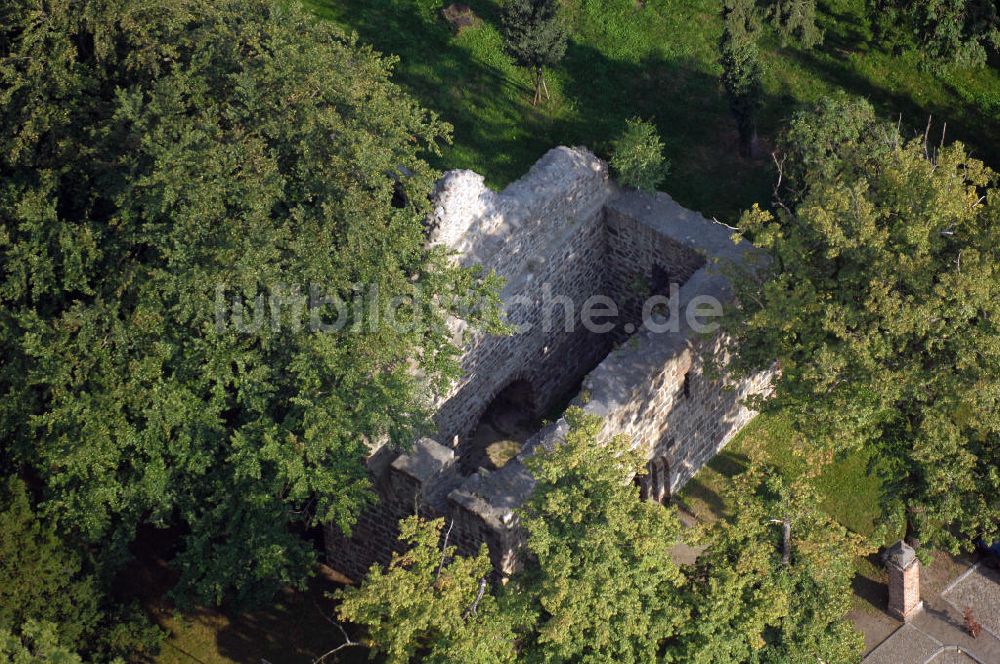 Loburg aus der Vogelperspektive: Kirchenruine Unser Lieben Frauen in Loburg