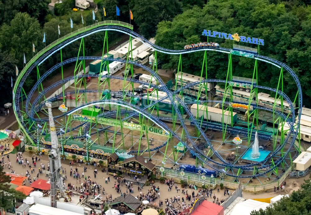 Luftbild Herne - Kirmes - und Rummel- Veranstaltungsgelände beim Volksfest Cranger Kirmes in Herne im Bundesland Nordrhein-Westfalen