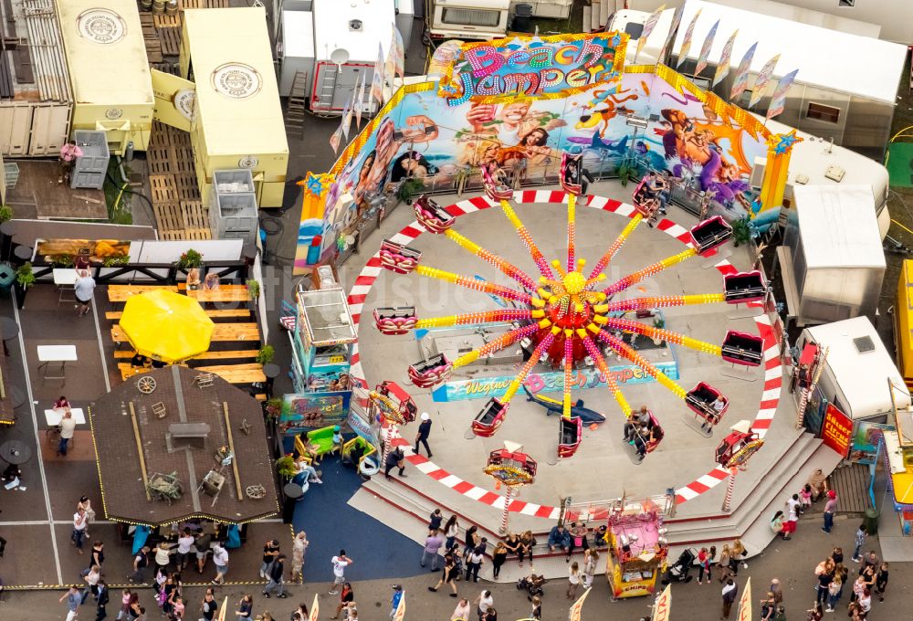 Luftaufnahme Herne - Kirmes - und Rummel- Veranstaltungsgelände beim Volksfest Cranger Kirmes in Herne im Bundesland Nordrhein-Westfalen