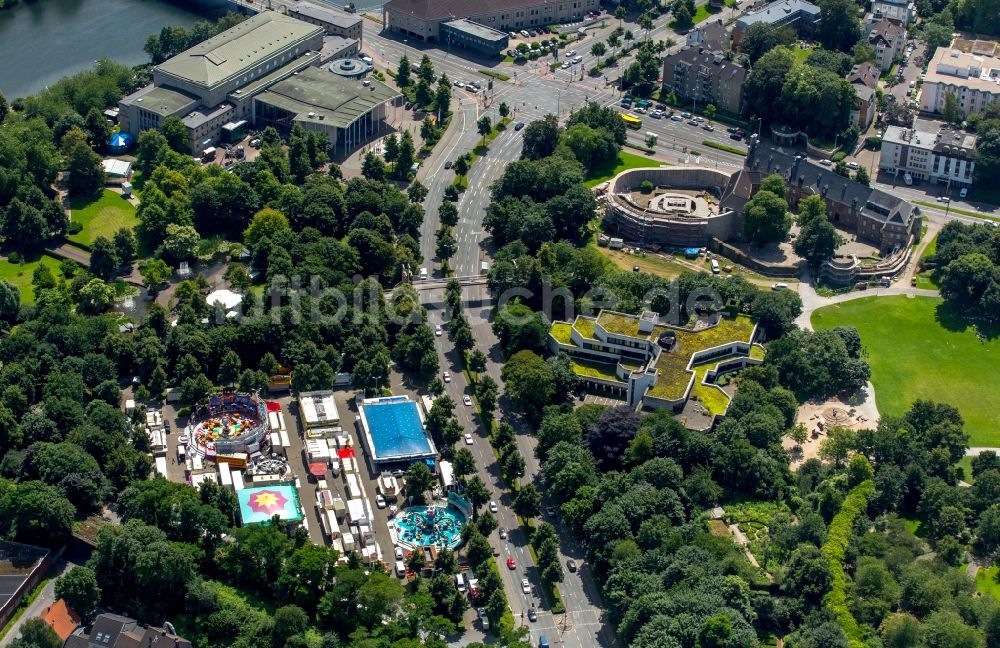 Luftbild Mülheim an der Ruhr - Kirmes - und Rummel- Veranstaltungsgelände beim Volksfest Saarner Kirmes 2016 in Mülheim an der Ruhr im Bundesland Nordrhein-Westfalen