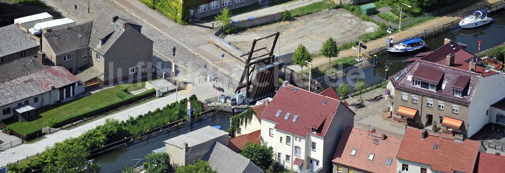 Luftbild Storkow - Klappbrücke am Storkower Kanal