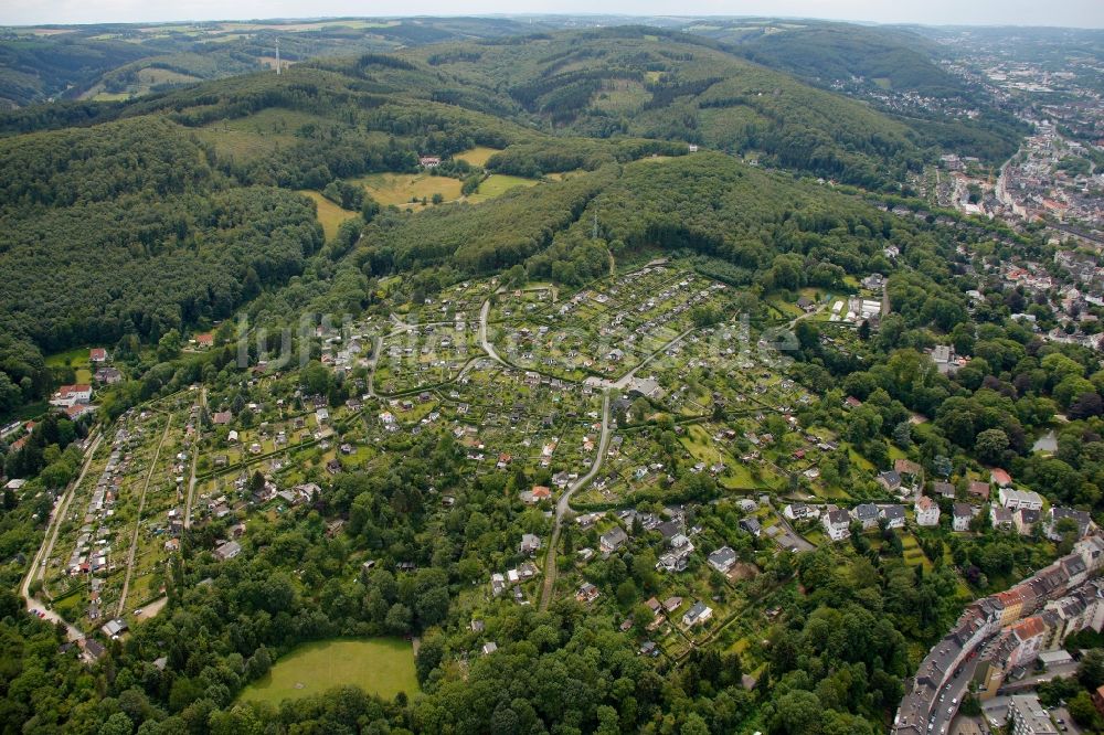 Hagen aus der Vogelperspektive: Kleingartenanlage Goldberg e.V. in Hagen im Bundesland Nordrhein-Westfalen