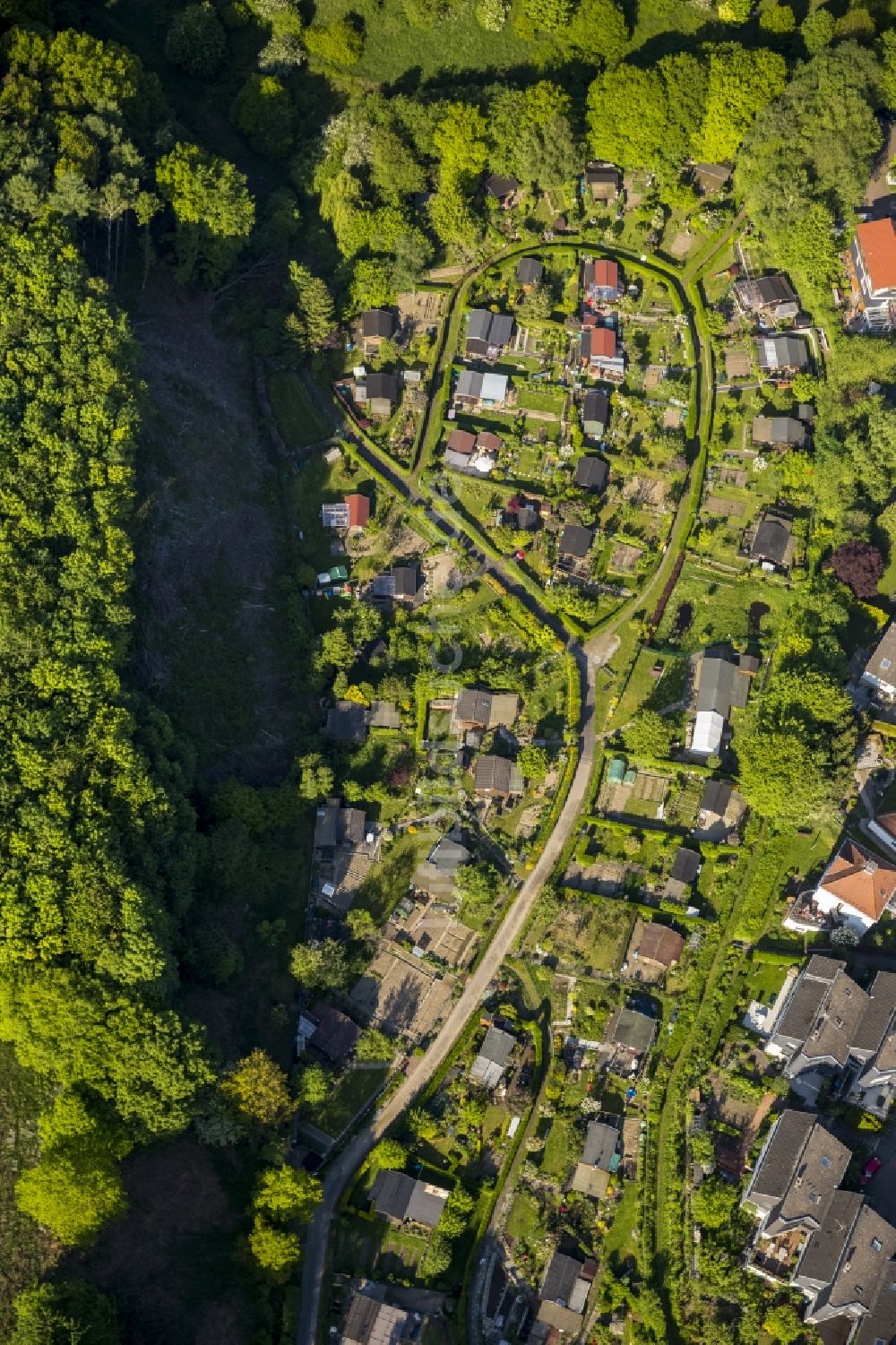 Luftbild Wetter - Kleingartenanlage auf dem Harkortberg in Wetter im Ruhrgebiet im Bundesland Nordrhein-Westfalen