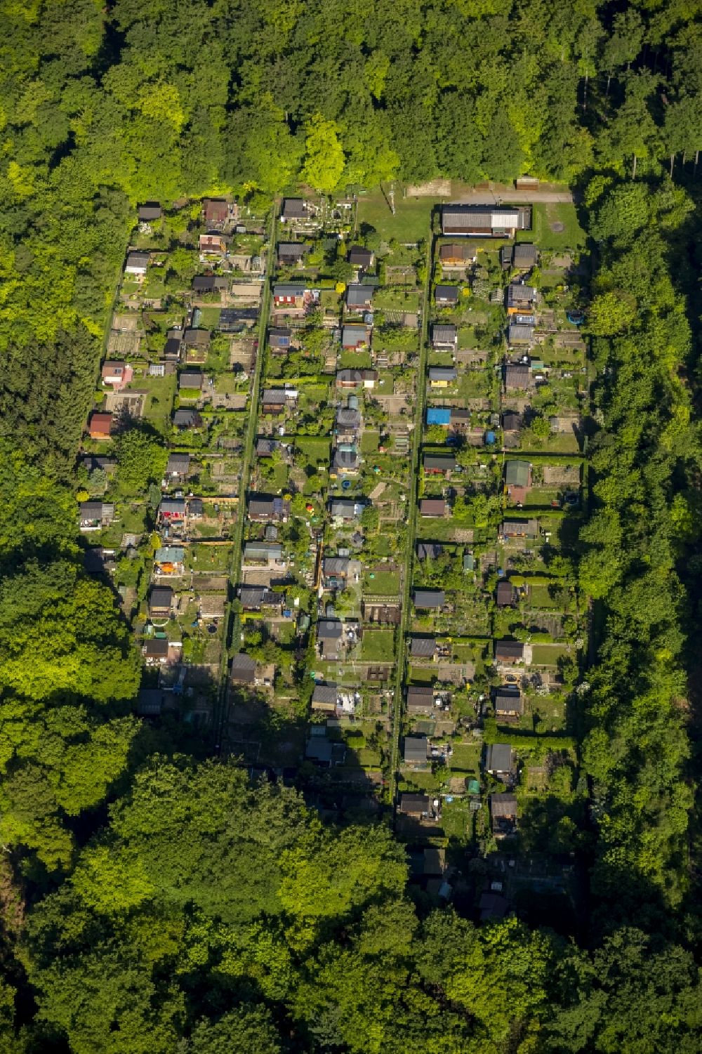 Luftbild Wetter - Kleingartenanlage auf dem Harkortberg in Wetter im Ruhrgebiet im Bundesland Nordrhein-Westfalen