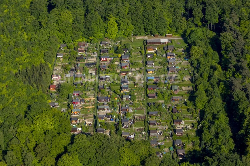 Luftaufnahme Wetter - Kleingartenanlage auf dem Harkortberg in Wetter im Ruhrgebiet im Bundesland Nordrhein-Westfalen