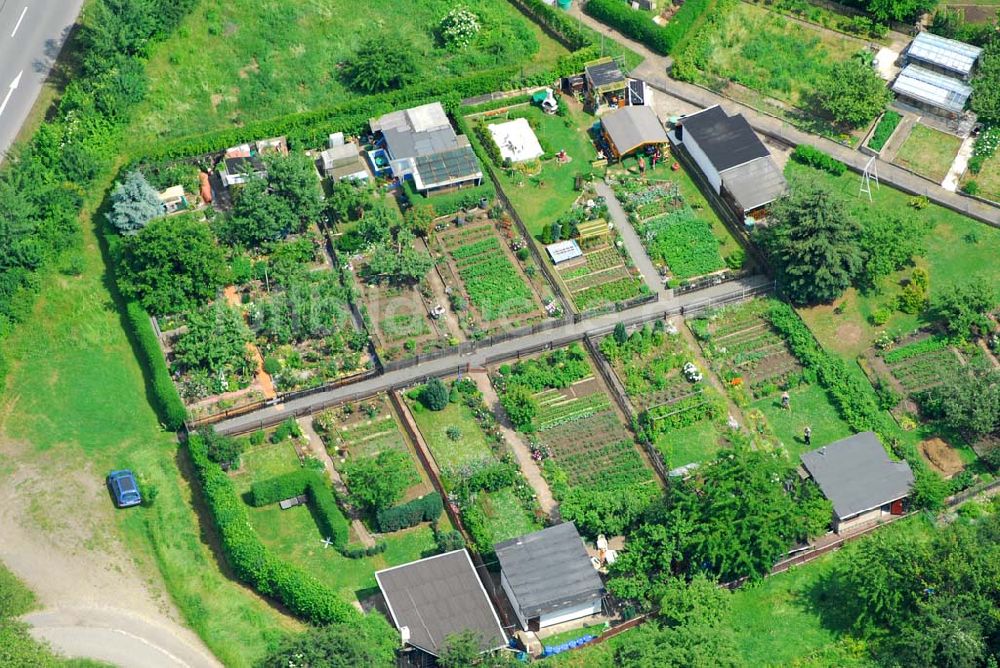 Luftbild Gera - Kleingartenanlage an der Zötzener Straße nahe des Stadions der Freundschaft in Gera