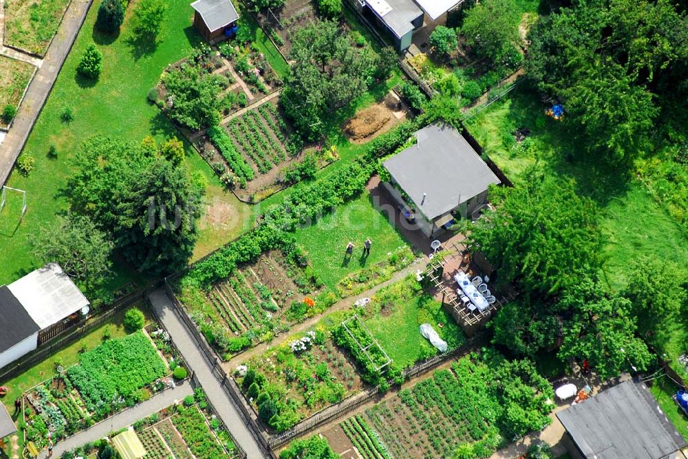 Luftaufnahme Gera - Kleingartenanlage an der Zötzener Straße nahe des Stadions der Freundschaft in Gera