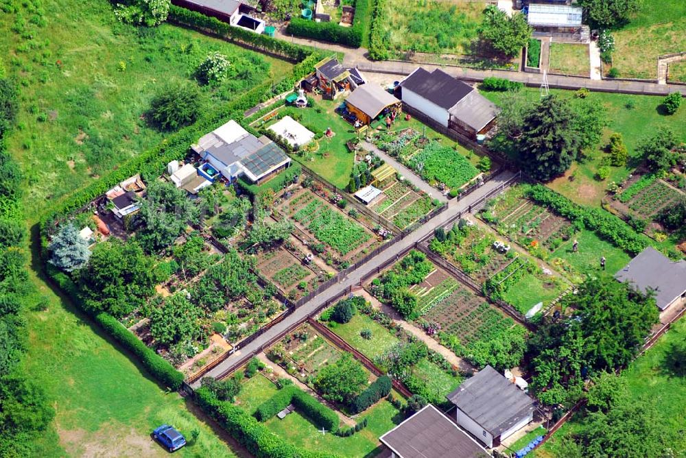 Luftaufnahme Gera - Kleingartenanlage an der Zötzener Straße nahe des Stadions der Freundschaft in Gera